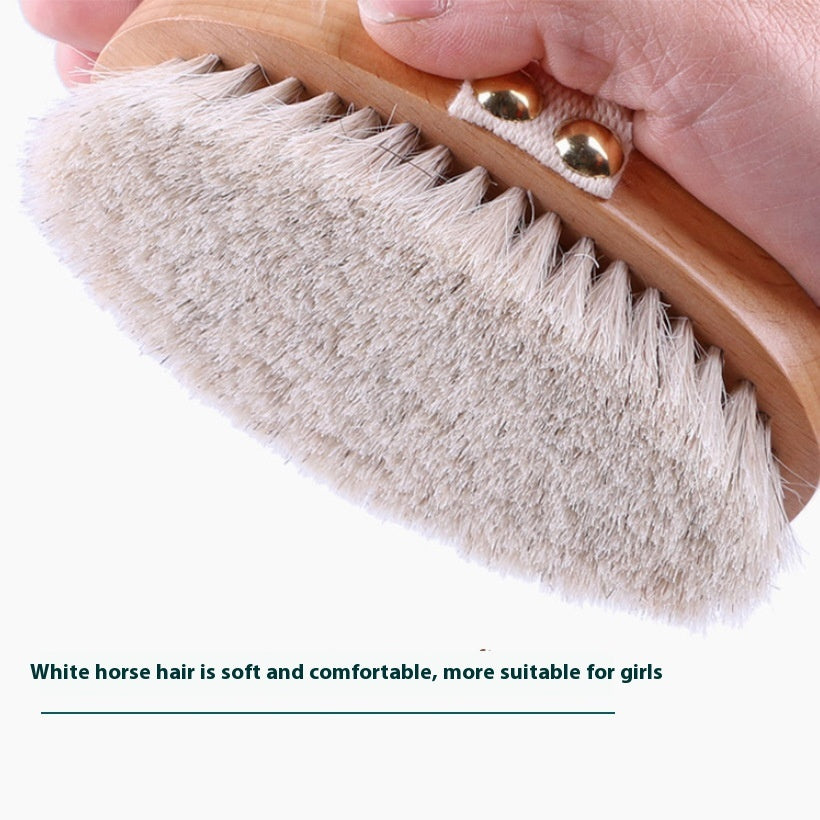 Removable Pig Bristle Bath Brush Exfoliating Body Dry Brushing Beech
